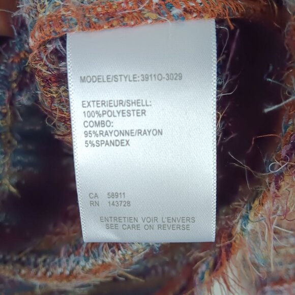 Tribal Soft Lux Eyelash Striped Fuzzy Sweater Multicolor Womens Size Medium - Picture 4 of 6